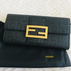 Authentic FENDI Tri-fold leather wallet